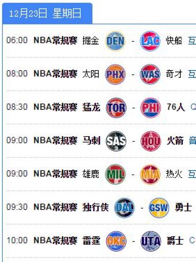 CCTV5今日直播：08：30NBA西部决赛