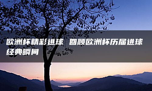 欧洲杯精彩进球 回顾欧洲杯历届进球经典瞬间